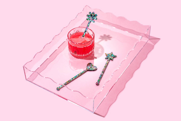 Wavy Acrylic CLEAR Tray - Rectangle