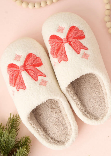 Bow Fuzzy Slippers