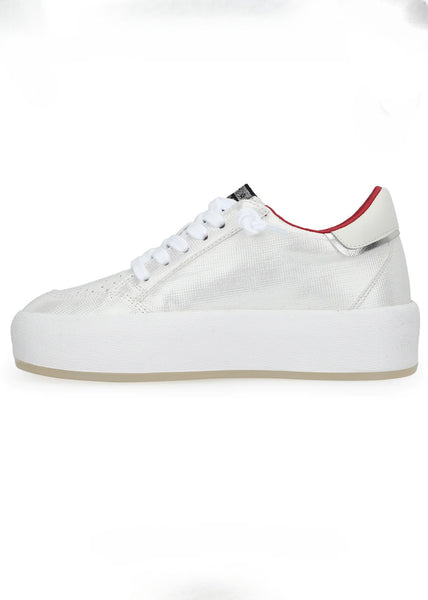 Vintage Havana -Ream 10 White/Silver/Red Platform Sneakers