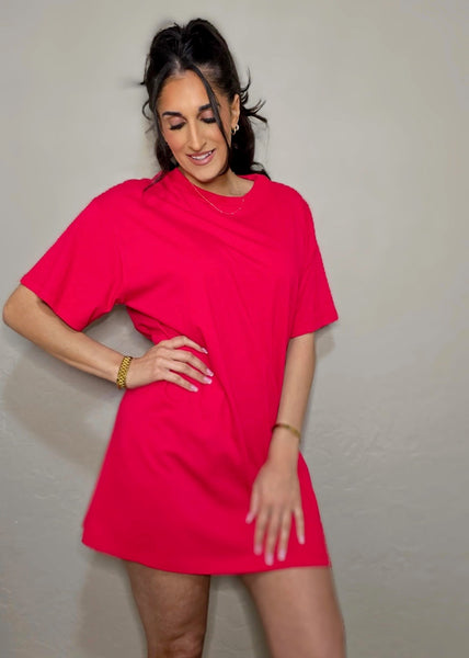 Comfy As Can Be Red T-Shirt Dress