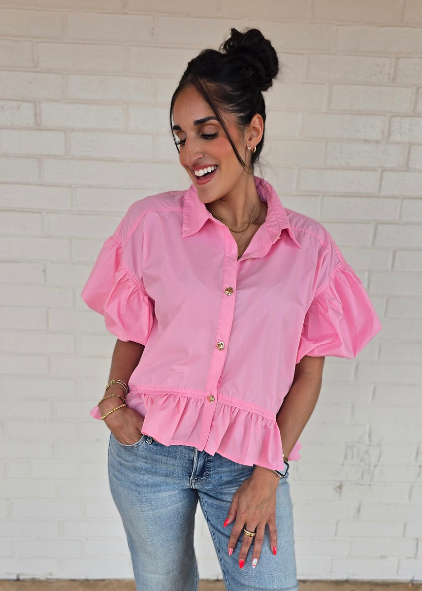 Let There Be Sunshine Pink Baby Doll Top – Pink Attitude Boutique
