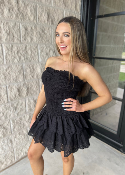 Plan To Be Different Black Strapless Mini Dress - Large