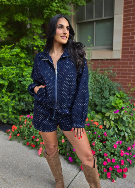 Give Grace Polka Dot Denim 2 Pc Set