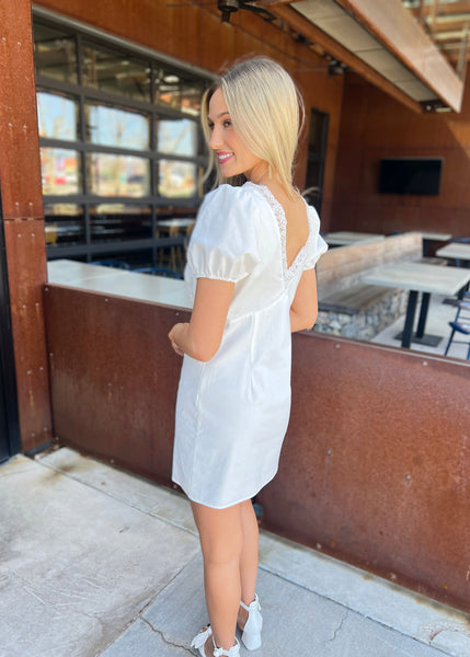 Gossip Girl White Lace Trimmed Mini Dress