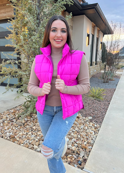 Never Ending Fuchsia Puffer Vest