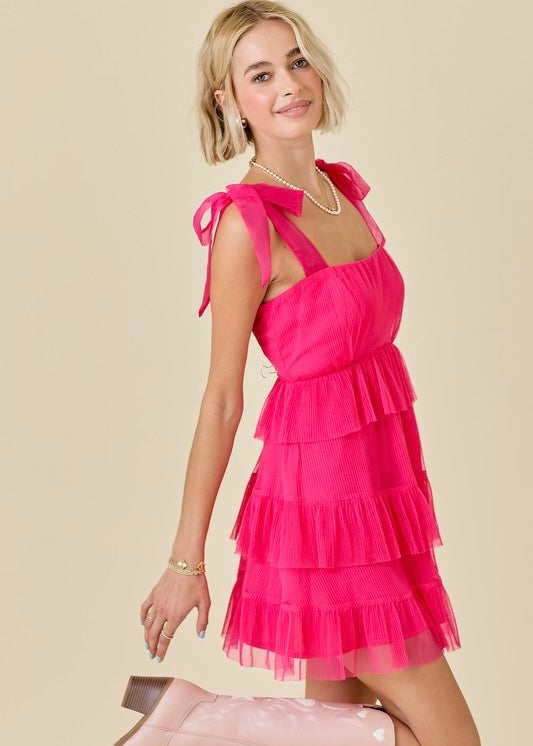 Deep fashion pink dress