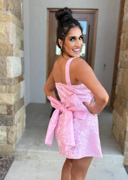 Star Of The Show Pink Bodycon Dress With Bow