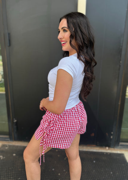 Picnic Date Gingham Bow Tie Shorts