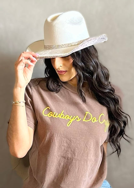 Rhinestone Trim Ivory Cowgirl Hat