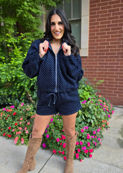 Give Grace Polka Dot Denim 2 Pc Set
