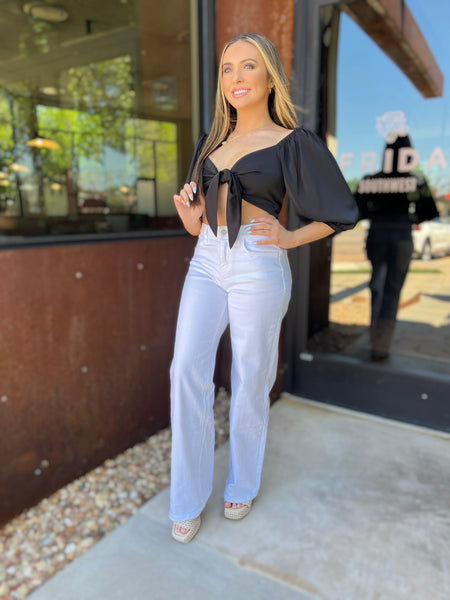 Landry White High Rise Wide Leg Denim
