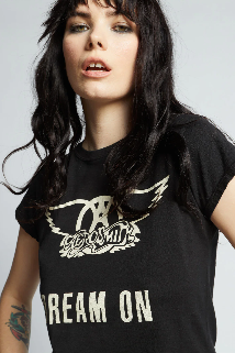 "Aerosmith Dream On" Black Baby Tee - Small