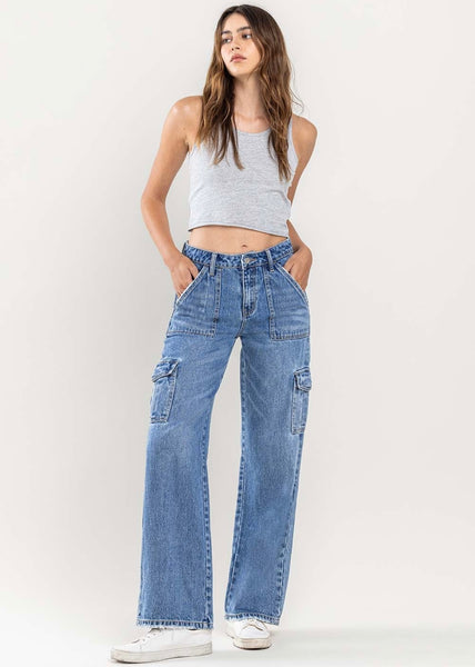 Callie Mid Rise Wide Leg Cargo