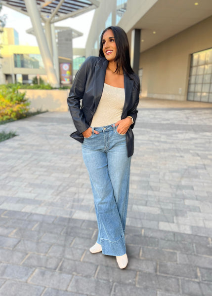 Olivia Wide Leg Medium Wash Denim