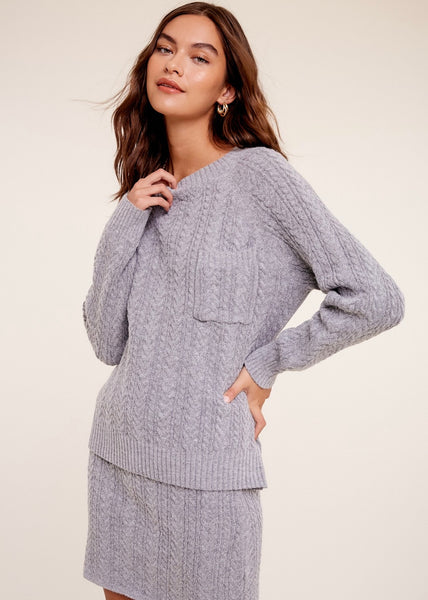 Crazy Cozy Grey Sweater & Skirt Set