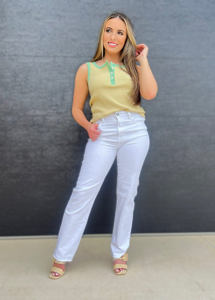 Tracey White High Rise Stretch Denim