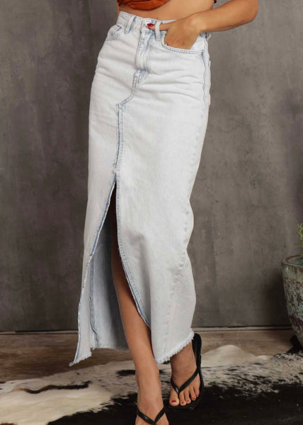 City Blues Light Denim Long Skirt
