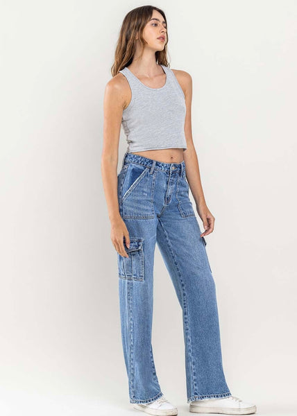 Callie Mid Rise Wide Leg Cargo