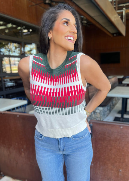Holiday Vibes Crewneck Sweater Vest - XS