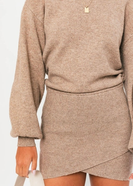 Chestnut Lane Tan Mini Sweater Dress