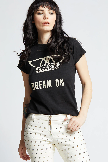 "Aerosmith Dream On" Black Baby Tee - Small