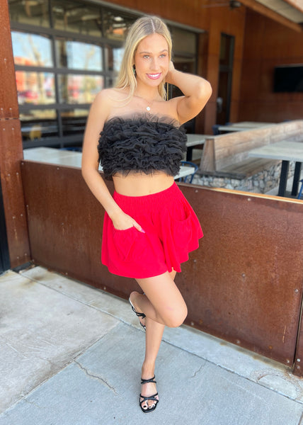 Don't Be Jealous Black Tulle Tube Top