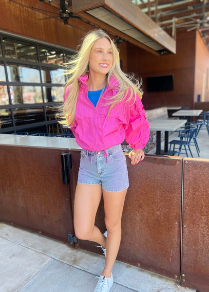 Summertime Vibes Pink Dye Denim Shorts