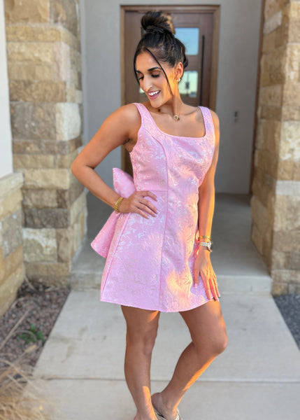 Star Of The Show Pink Bodycon Dress With Bow
