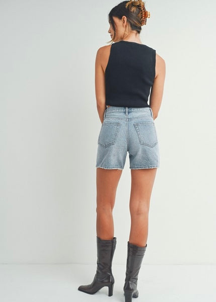 Isabella Longer Length Denim Shorts