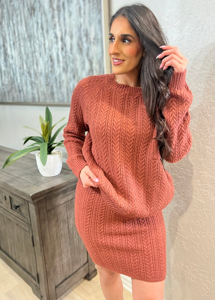 Crazy Cozy Maroon Sweater & Skirt Set