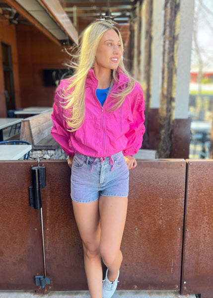 Summertime Vibes Pink Dye Denim Shorts