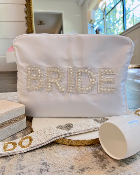 Bride XL Nylon Bag With White Pearl Patches