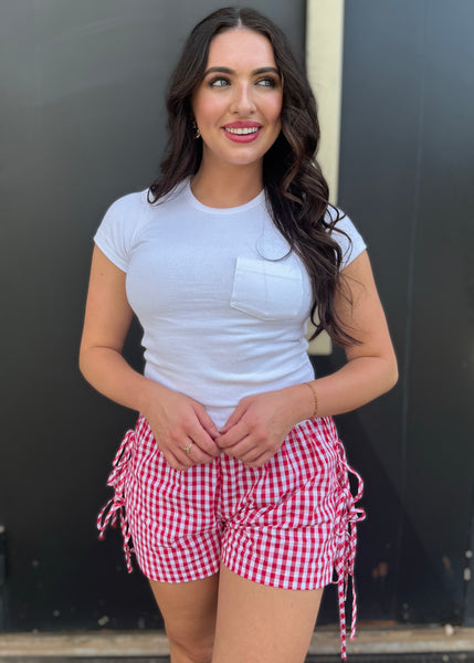 Picnic Date Gingham Bow Tie Shorts