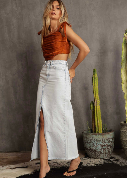 City Blues Light Denim Long Skirt
