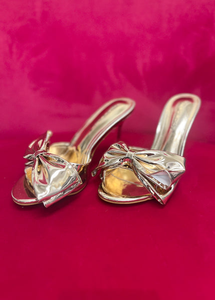 Christine Bow Detail Rose Gold Heel