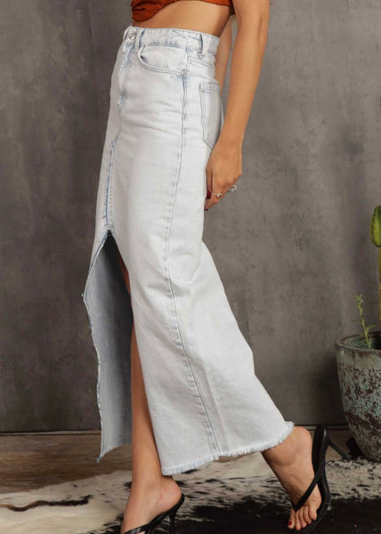 City Blues Light Denim Long Skirt
