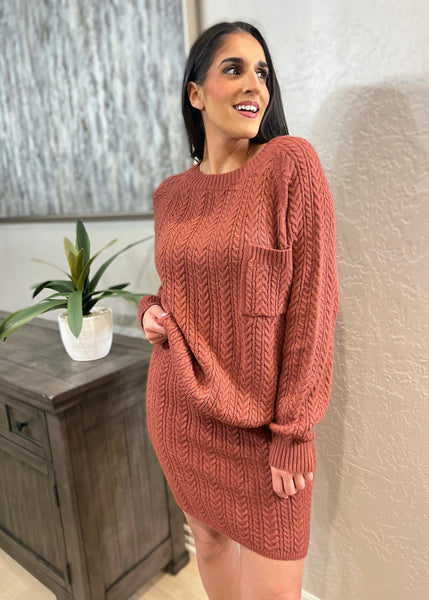 Crazy Cozy Maroon Sweater & Skirt Set