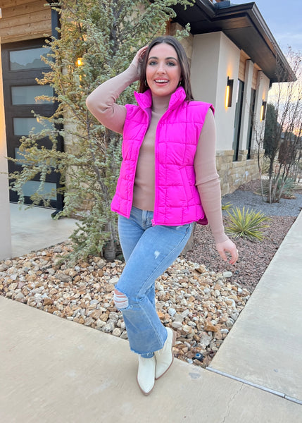 Never Ending Fuchsia Puffer Vest