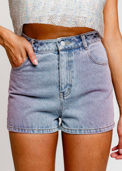 Summertime Vibes Pink Dye Denim Shorts