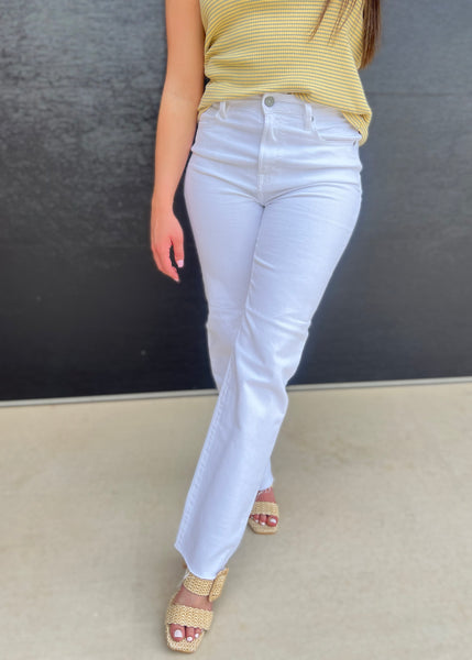 Tracey White High Rise Stretch Denim