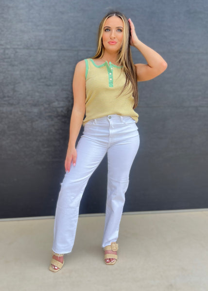 Tracey White High Rise Stretch Denim