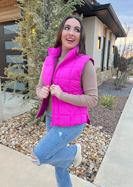 Never Ending Fuchsia Puffer Vest