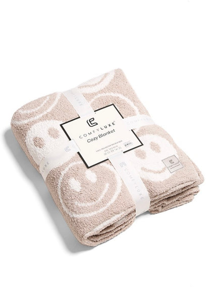 Luxury Soft Tan Smiley Blanket