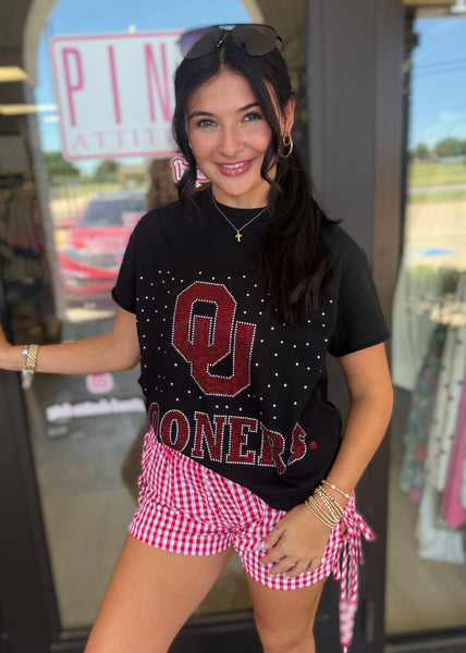 OU Sooners Rhinestoned Black Stadium Tee