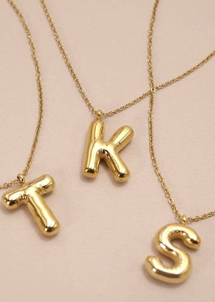 18K STAINLESS STEEL TARNISH FREE  INITIAL NECKLACE | F