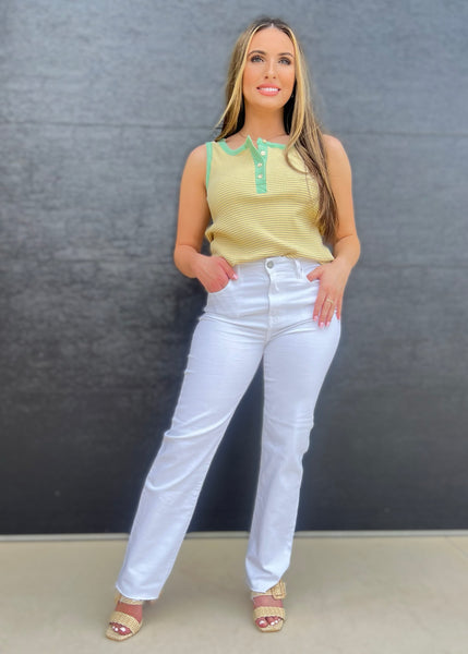 Tracey White High Rise Stretch Denim