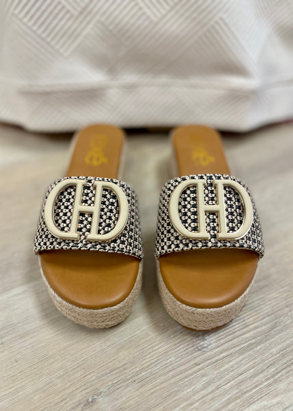 On The Boardwalk Neutral Slide Sandal