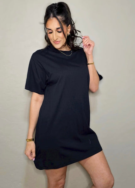 Comfy As Can Be Black T-Shirt Dress