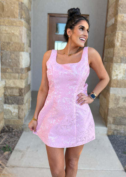Star Of The Show Pink Bodycon Dress With Bow