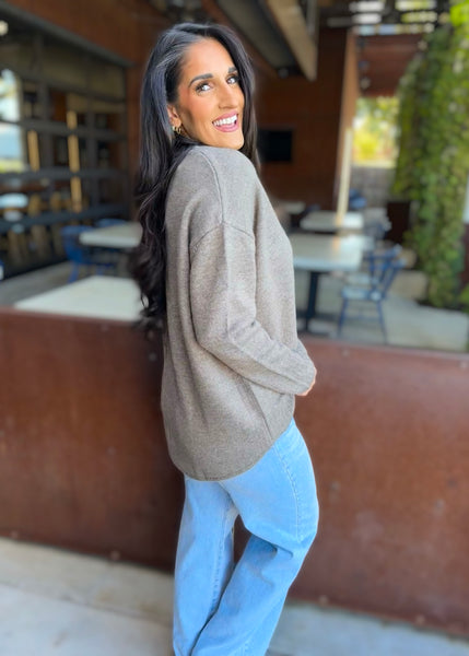 Might Be Today Field Grey Cardigan - MEDIUM